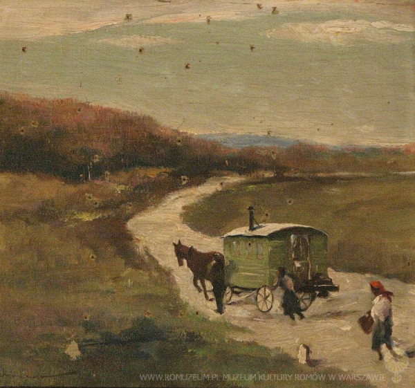 Cygański w&oacute;z na drodze